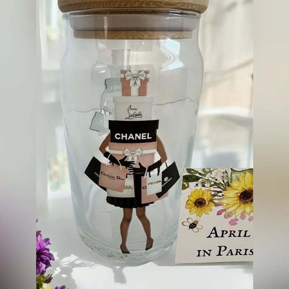 Amanda Greenwood x Prima Design Designer Shopper Glass Drink Water Covered Glass